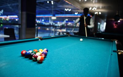 Billiards Table with Set of Balls Ready